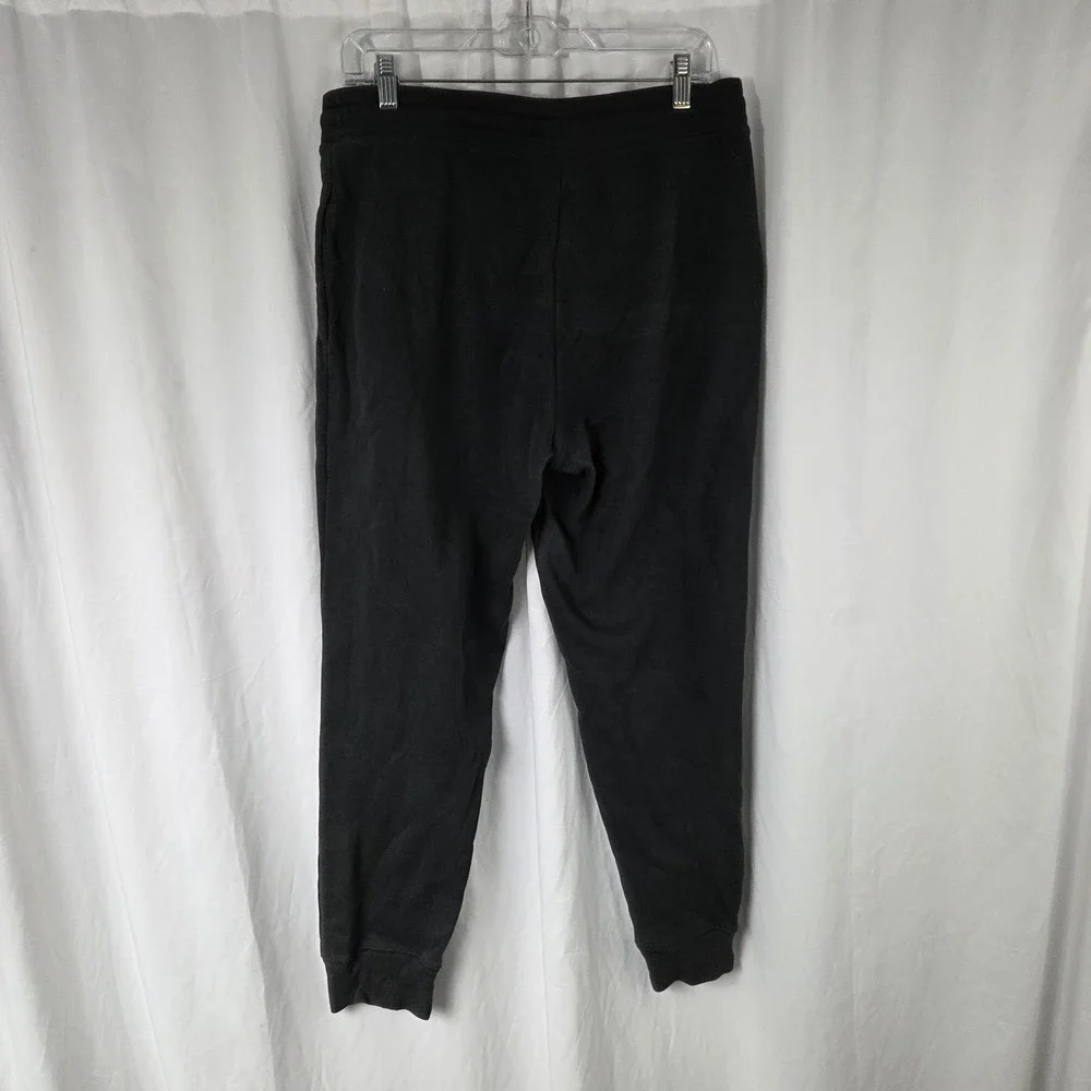 Gap Pants Mens Medium Black Fleece Joggers Sweatpants Cuffed GAP Logo Drawstring
